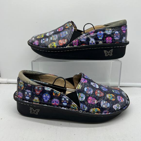 Alegria Shies Womens 38 US 8-8.5 DEBRA Sugar Skulls Professional Nursing Clog - Picture 1 of 11